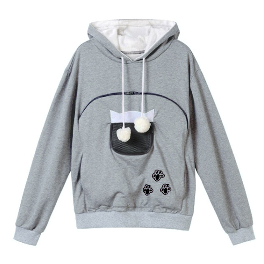 YESFASHION Cat And Dog Kangaroo Hoodie Sweatshirts