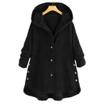 YESFASHION Autumn Winter Casual Corduroy Hooded Cotton Coats