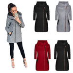 YESFASHION Women Fleece Jacket Side Zipper Cardigan Coats