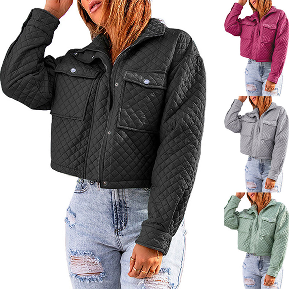 YESFASHION Lapel Loose Casual Zip Coats Jacket
