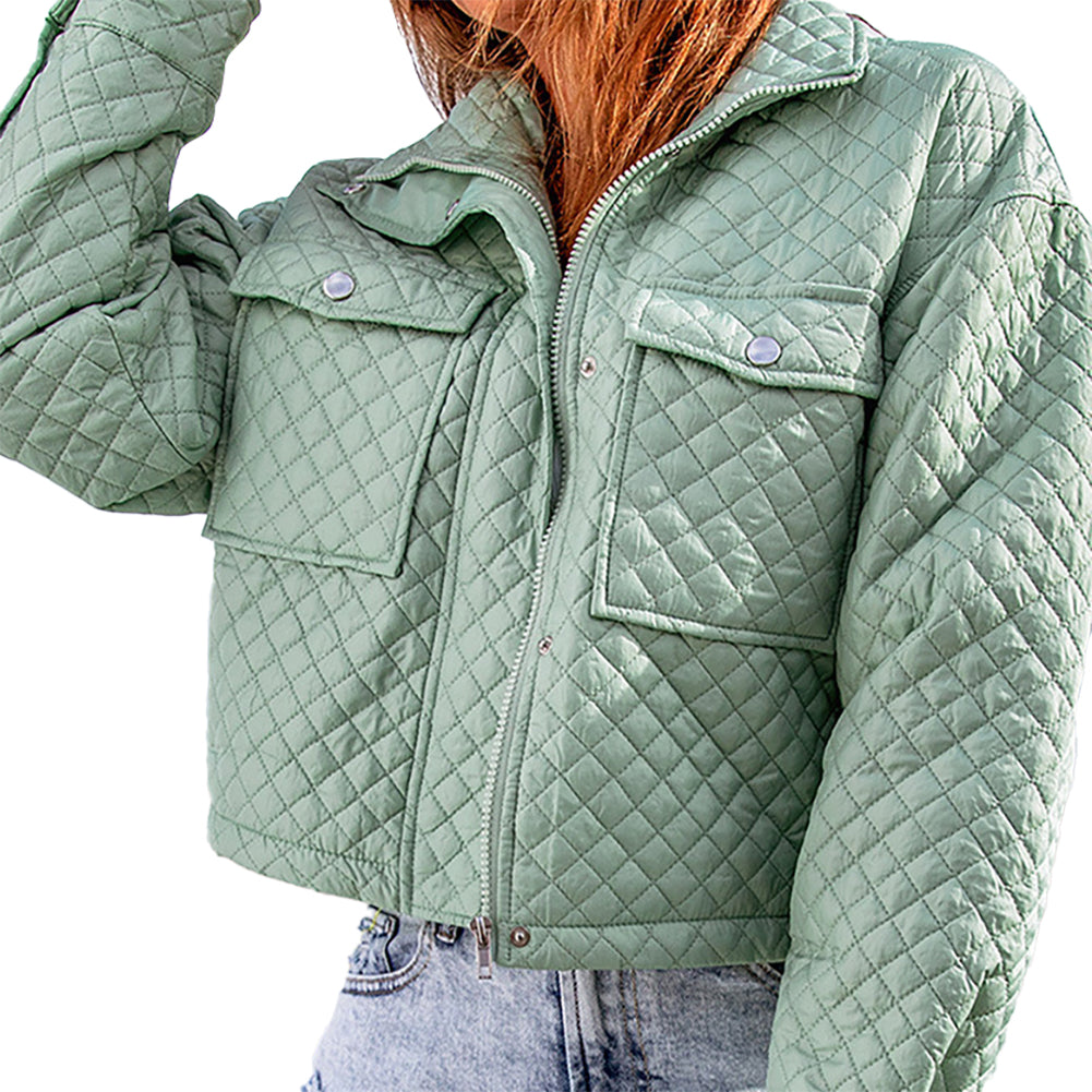 YESFASHION Lapel Loose Casual Zip Coats Jacket