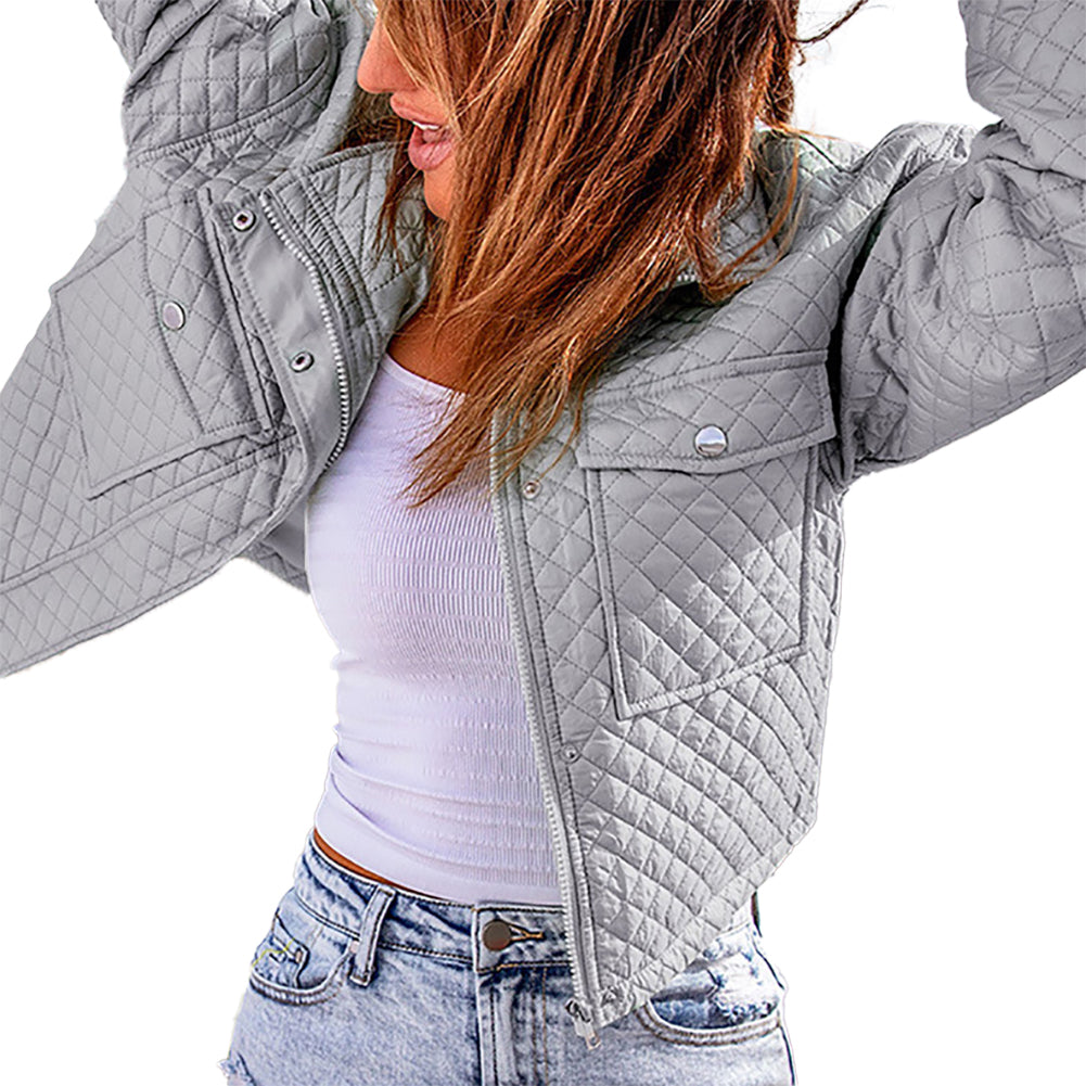 YESFASHION Lapel Loose Casual Zip Coats Jacket