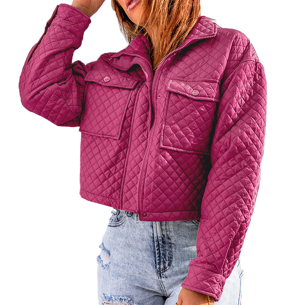 YESFASHION Lapel Loose Casual Zip Coats Jacket