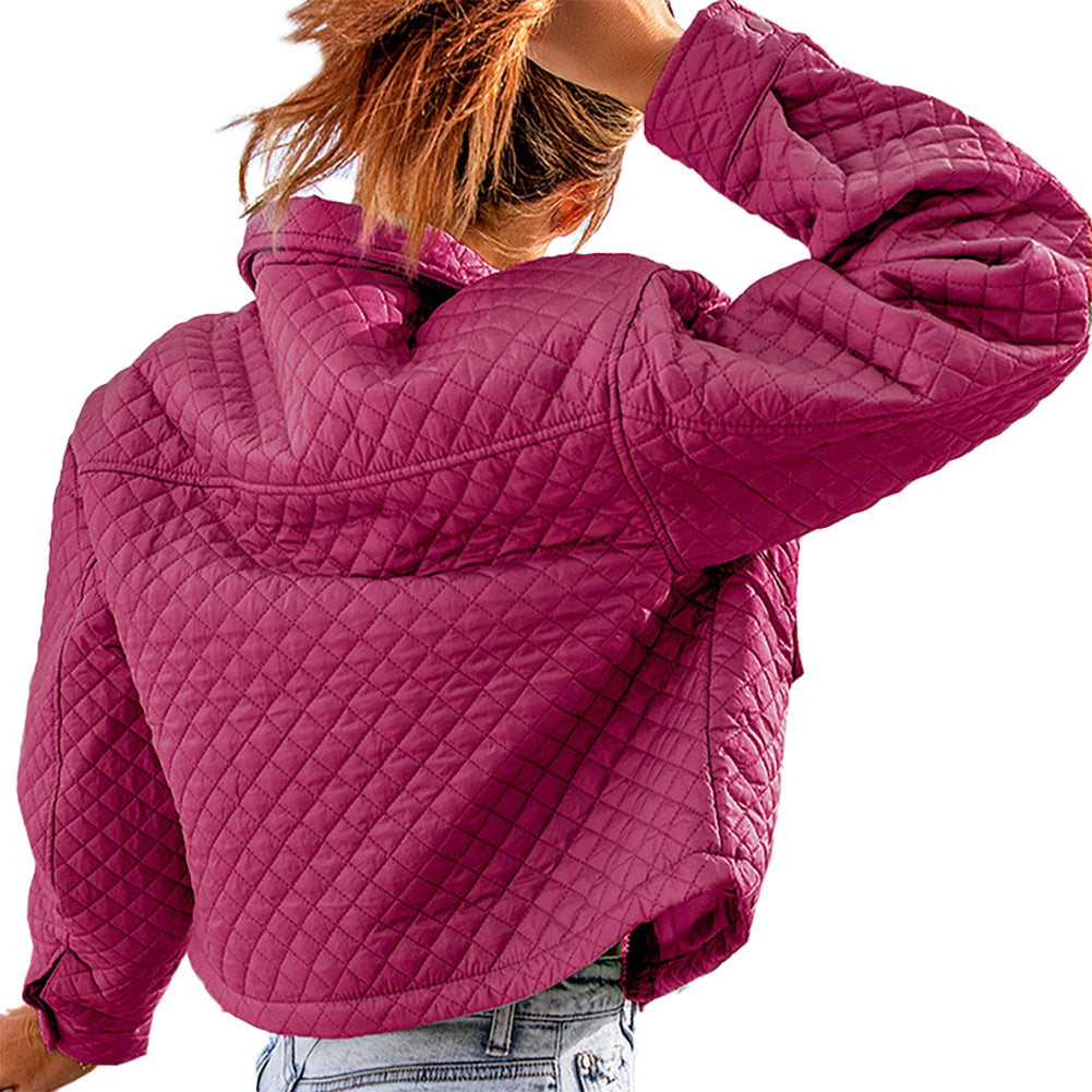 YESFASHION Lapel Loose Casual Zip Coats Jacket