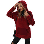 YESFASHION Women Zip Panel Double Sided Fleece Casual Sweatshirts PBY-0ZHM