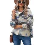 YESFASHION Cropped Loose Lapel Pocket Button Women Woolen Coats