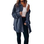 YESFASHION Women Fashion Long Sleeve Thermal Shirt Cardigan Coats