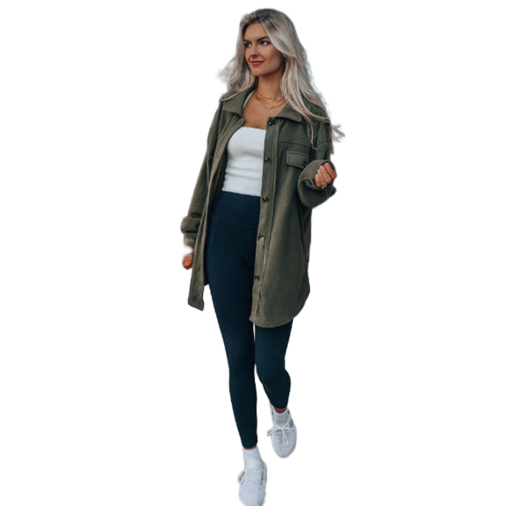 YESFASHION Women Fashion Long Sleeve Thermal Shirt Cardigan Coats