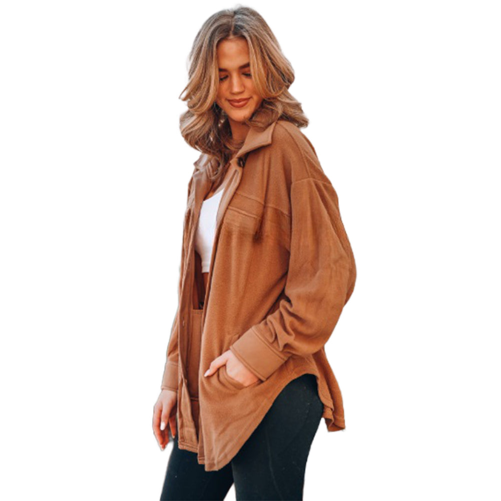YESFASHION Women Fashion Long Sleeve Thermal Shirt Cardigan Coats