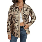 YESFASHION 100% Polyester Corduroy Button Long Sleeve Jacket Coats