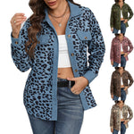 YESFASHION 100% Polyester Corduroy Button Long Sleeve Jacket Coats