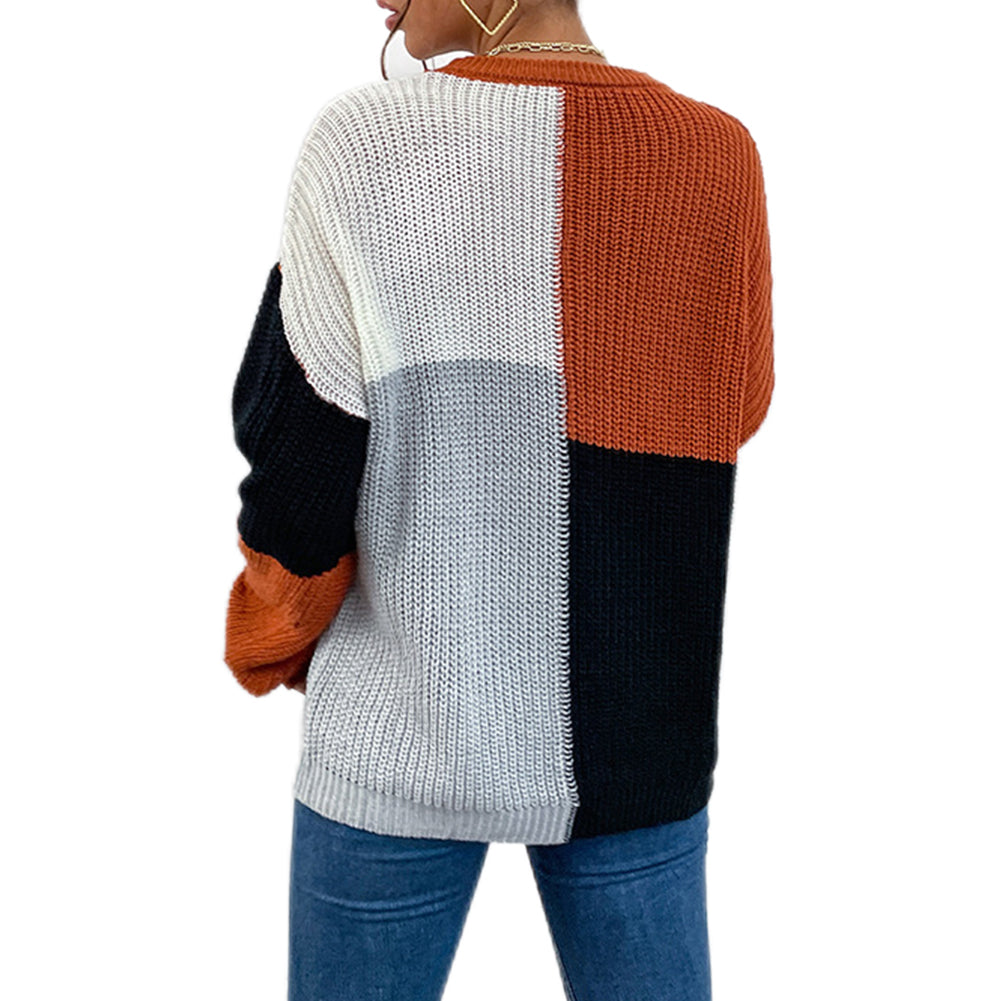 Polyester Women Fall Long Sleeve Colorblock Turtleneck