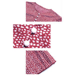 YESFASHION Women New Pleated Print Long Sleeve Dress