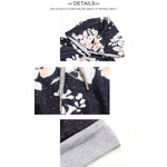 YESFASHION Loose Printed Long-sleeved Hooded Sweater Dress