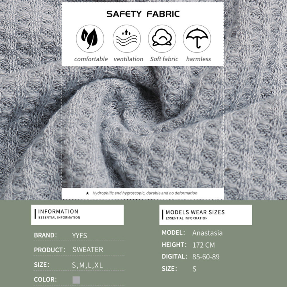 YESFASHION Women Fungus Edge Solid Color Bottoming Sweaters