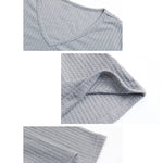 YESFASHION Women Fungus Edge Solid Color Bottoming Sweaters