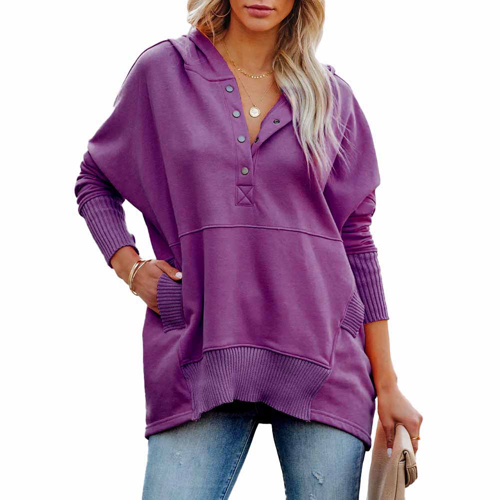 YESFASHION Stylish Loose Thread Panel Hoodie Sweatshirts