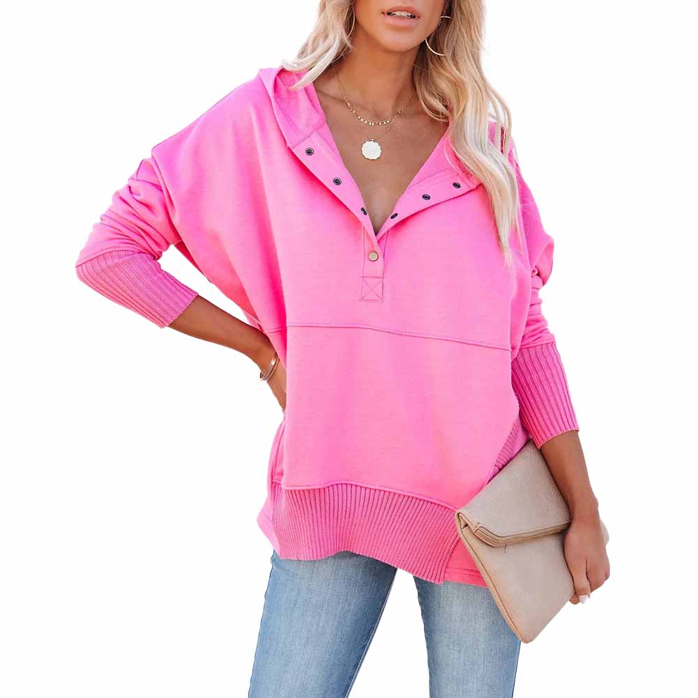 YESFASHION Stylish Loose Thread Panel Hoodie Sweatshirts