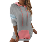 YESFASHION Women Long Sleeve Hoodie Contrast Panel Sweatshirts