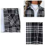 YESFASHION Women Fall 2022 Casual Versatile Fashion Plaid Coats