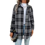 YESFASHION Women Fall 2022 Casual Versatile Fashion Plaid Coats