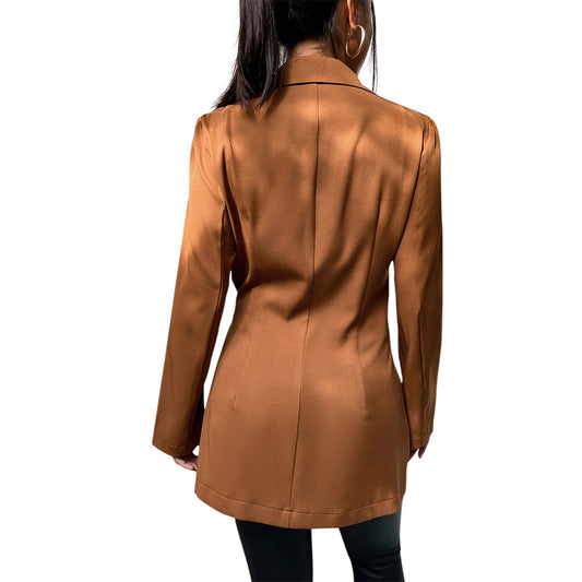 YESFASHION Lapel Slim Cardigan Temperament Blazer Coats