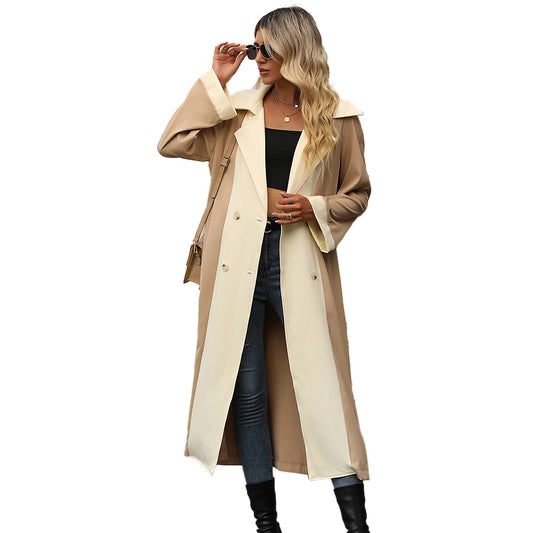 YESFASHION Women Long Casual Trench Coats