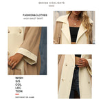 YESFASHION Women Long Casual Trench Coats