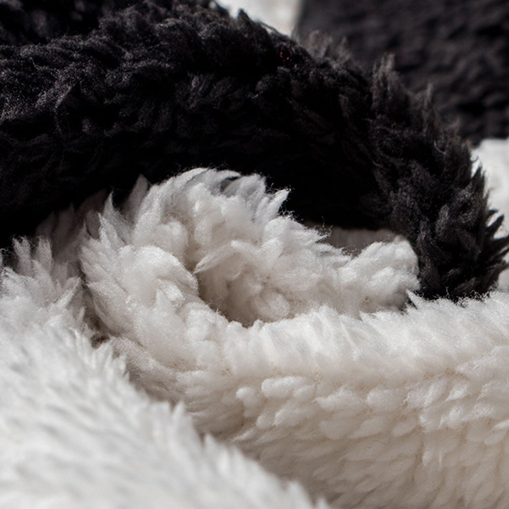 YESFASHION Women Mid Length Plaid Women Plush Coats