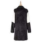 YESFASHION Women Mid Length Plaid Women Plush Coats