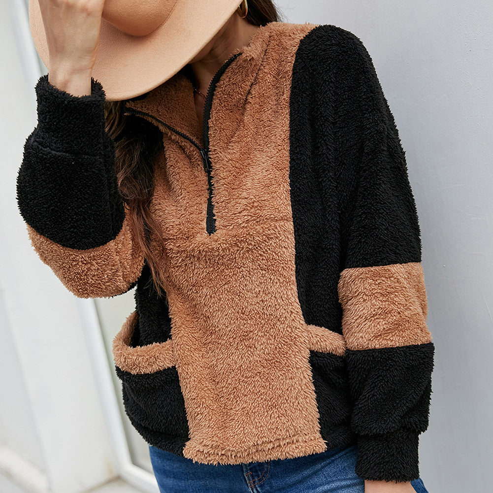 YESFASHION New Loose Long Sleeve Pullover Plush Sweatshirts