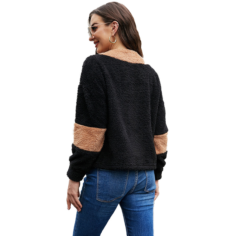 YESFASHION New Loose Long Sleeve Pullover Plush Sweatshirts