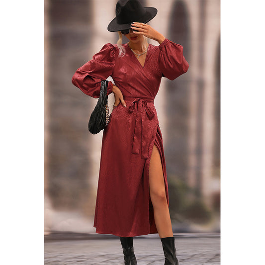 YESFASHION Hot Sale Style Dress Long Sleeve Long Skirt