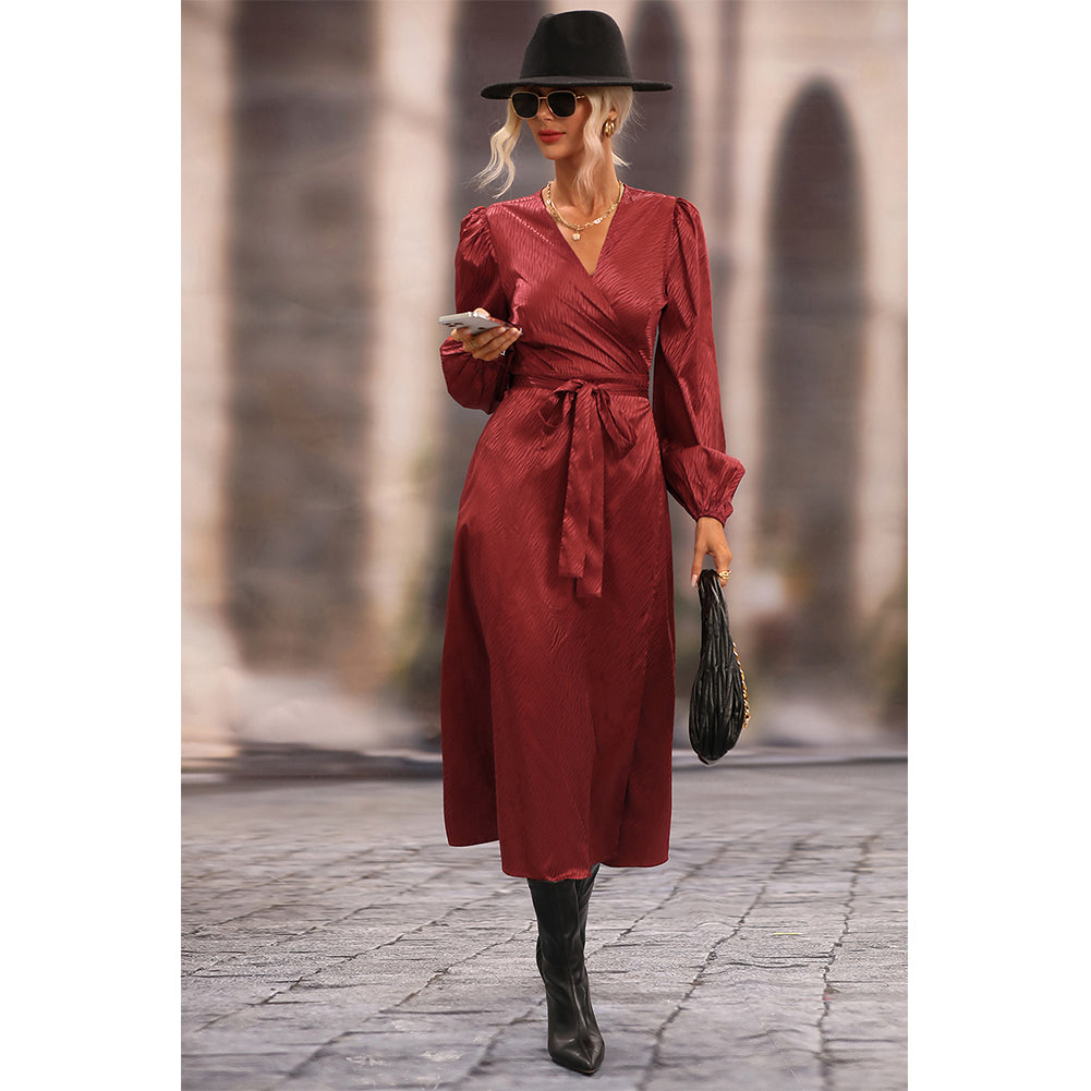 YESFASHION Hot Sale Style Dress Long Sleeve Long Skirt