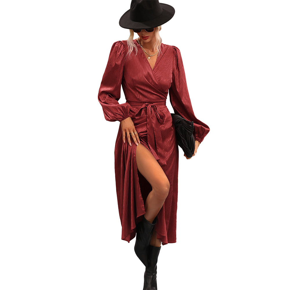 YESFASHION Hot Sale Style Dress Long Sleeve Long Skirt