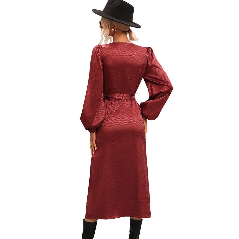 YESFASHION Hot Sale Style Dress Long Sleeve Long Skirt