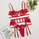 YESFASHION New Lace Hollow Underwear Set Temptation Sexy Thong