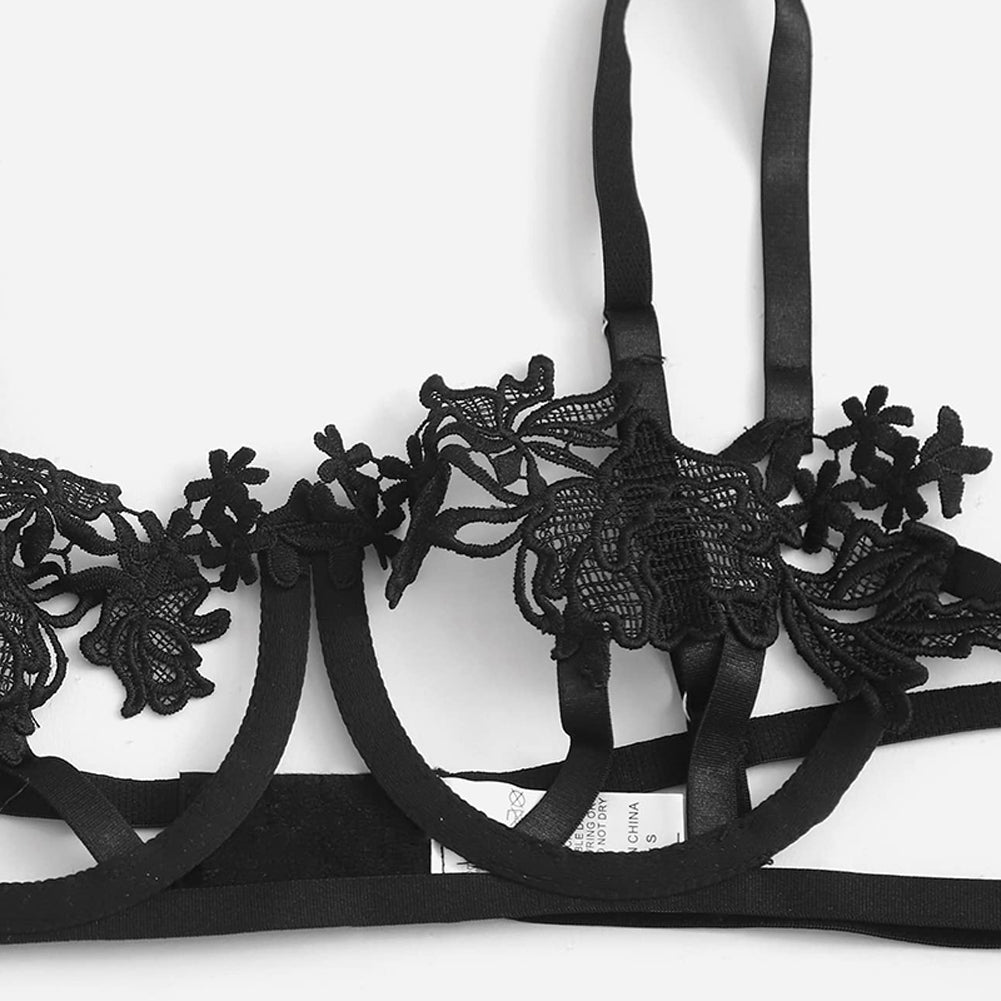 YESFASHION New Lace Hollow Underwear Set Temptation Sexy Thong