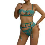 YESFASHION New Lace Hollow Underwear Set Temptation Sexy Thong