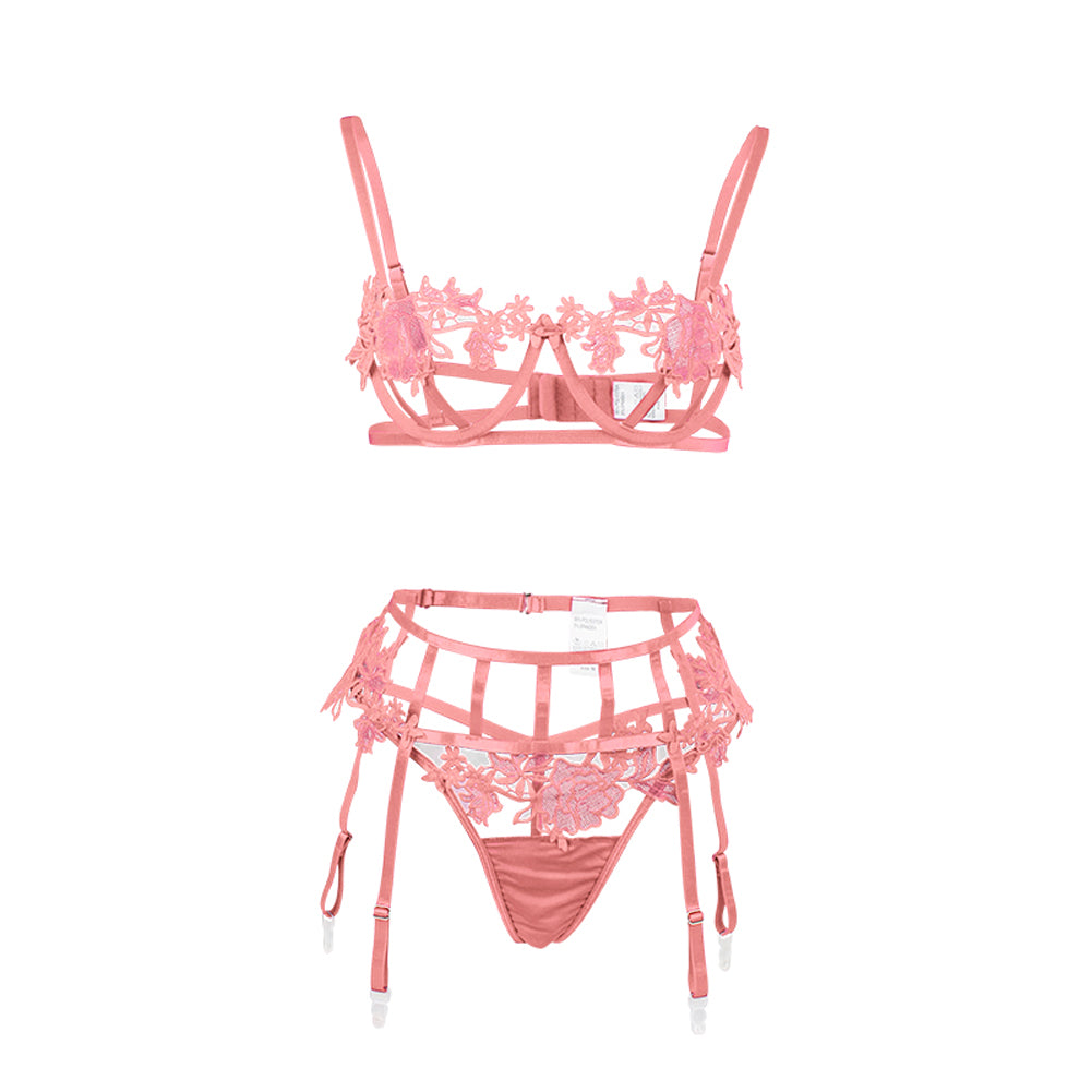 YESFASHION New Lace Hollow Underwear Set Temptation Sexy Thong