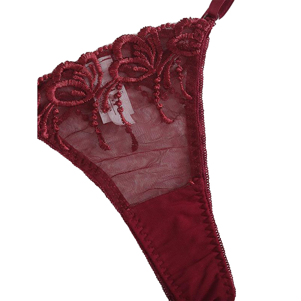 YESFASHION Lace Mesh See-through High-end Sexy Lingerie Two-piece Set