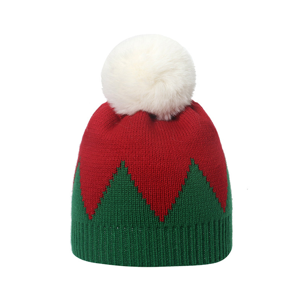 YESFASHION Red Stitching Wool Hat Holiday Wild Knitted Hat Christmas