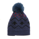 YESFASHION New Kids Warm Hat Fur Ball Christmas Tree Jacquard Knitted Hat