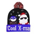 YESFASHION Glow Knit Hat Santa Claus Led Light Christmas Hat