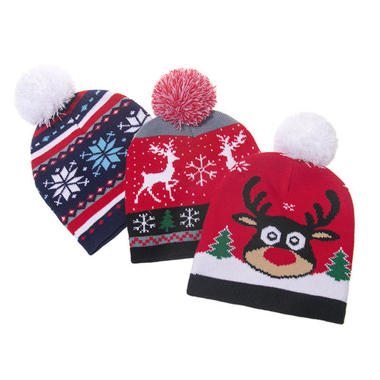 YESFASHION 100% Acrylic Christmas Hat Cute Kids Knitted Woolen Hat