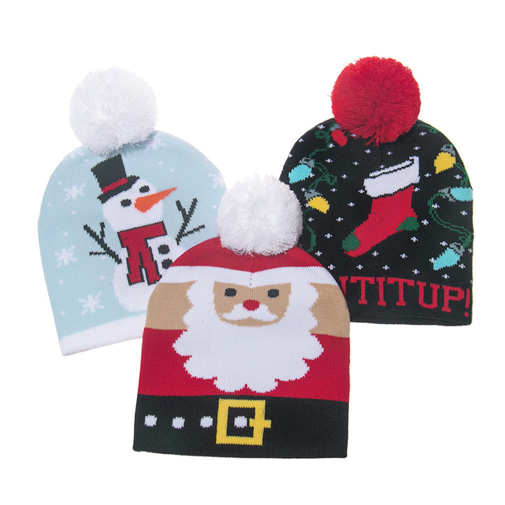 YESFASHION 100% Acrylic Christmas Hat Cute Kids Knitted Woolen Hat