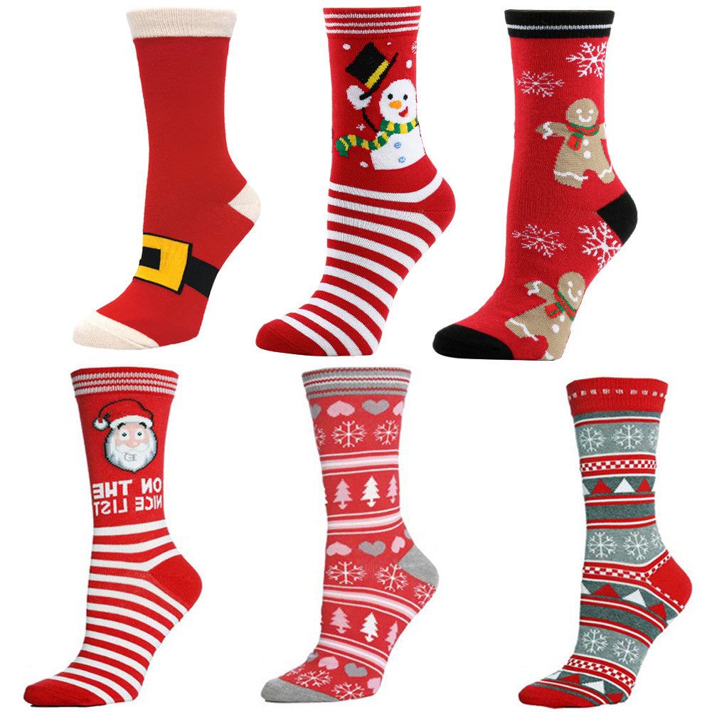 YESFASHION Christmas Socks Personality Mid Tube Socks