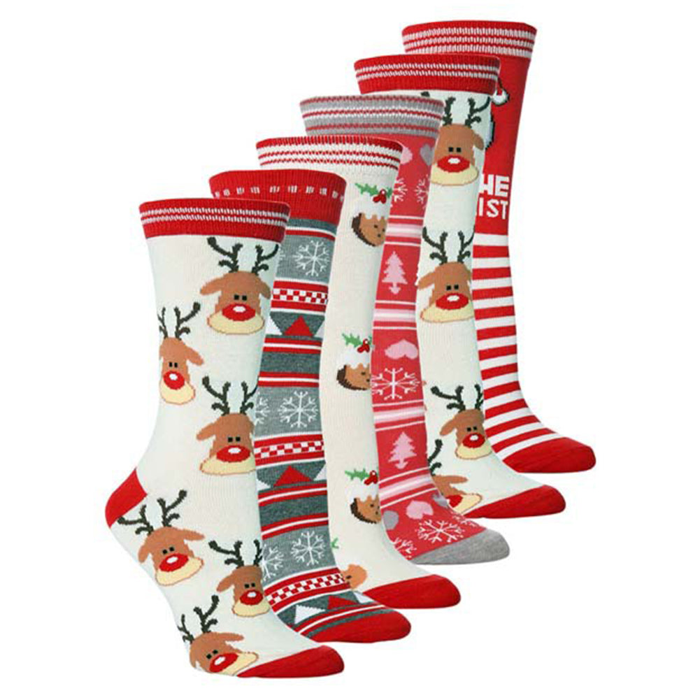 YESFASHION Christmas Socks Personality Mid Tube Socks