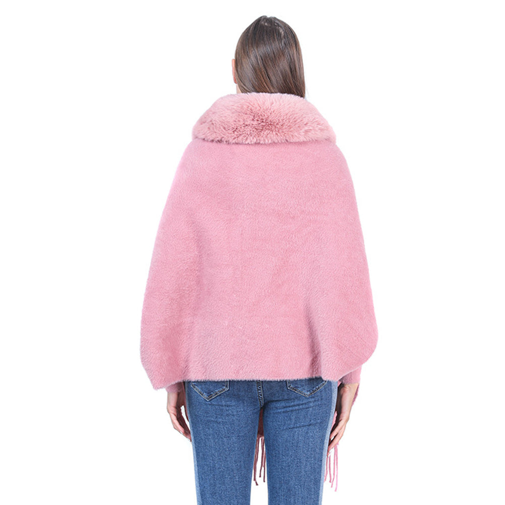 YESFASHION Fall Winter Warm Long Sleeve Knit Cape