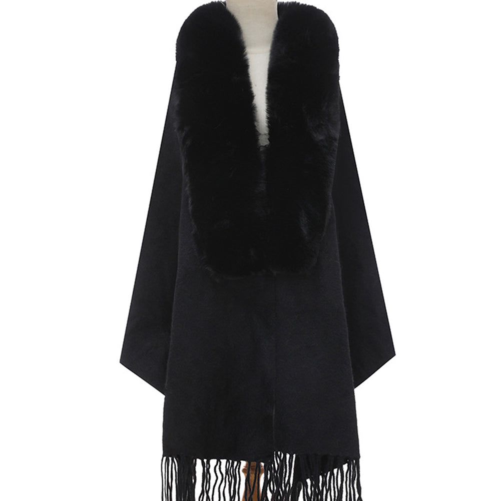 YESFASHION Fall Winter Warm Long Sleeve Knit Cape